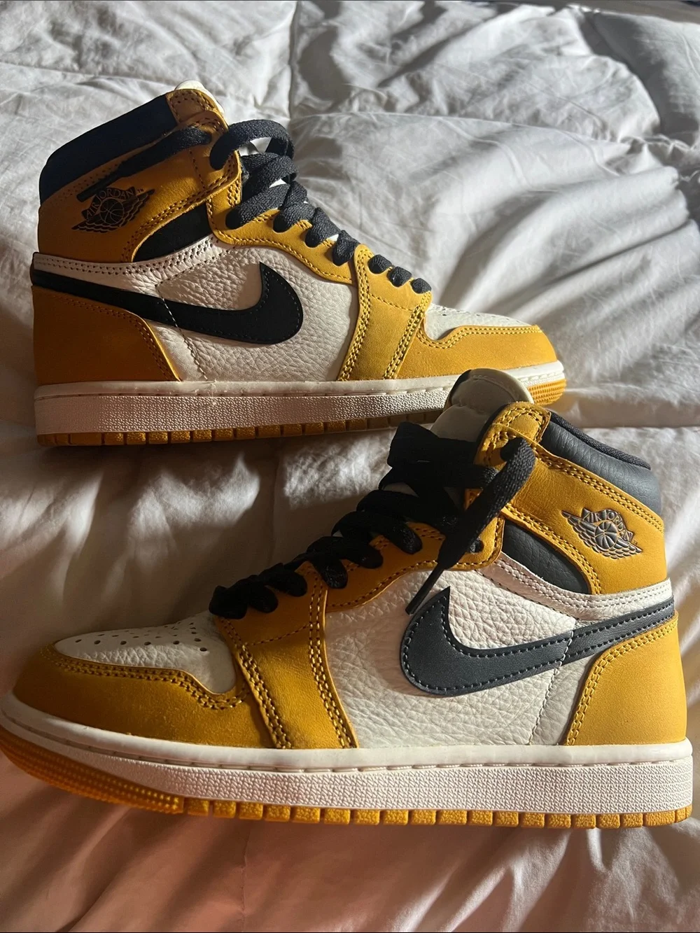 Nike Kids' Air Jordan 1 High — Ochre Yellow/Black/White